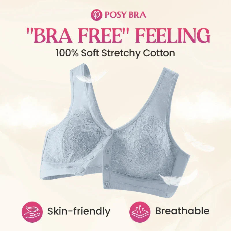 Soutien-gorge galbant sans fil confortable avec boutons sur le devant