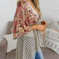Cardigan pour Femme à Motif Floral avec Manches à Volants et Nœud