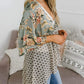 Cardigan pour Femme à Motif Floral avec Manches à Volants et Nœud