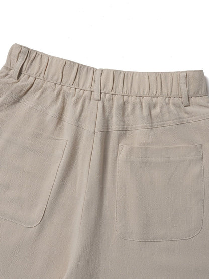 Pantalon large pour femme, avec poches et taille haute