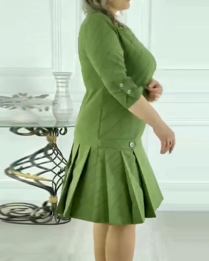 🔥Vente chaude Remise élevée 🌸Robe élégante imprimée à col rond