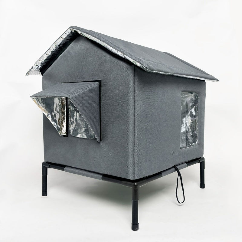 🐱 PROMO LIMITÉE 38% DE RÉDUCTION ! ✨ Maison pour Chat d‘Extérieur surélevée – Imperméable, Isolante, Stable et Pliable 🌧️