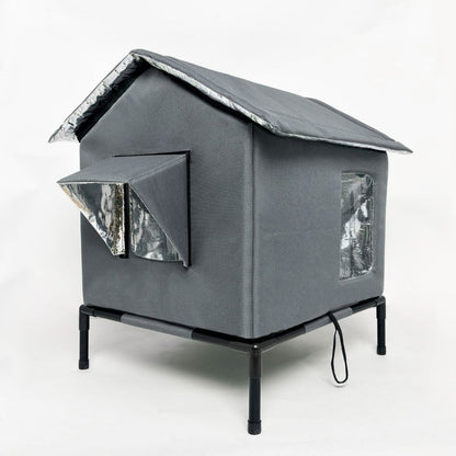 🐱 PROMO LIMITÉE 38% DE RÉDUCTION ! ✨ Maison pour Chat d‘Extérieur surélevée – Imperméable, Isolante, Stable et Pliable 🌧️