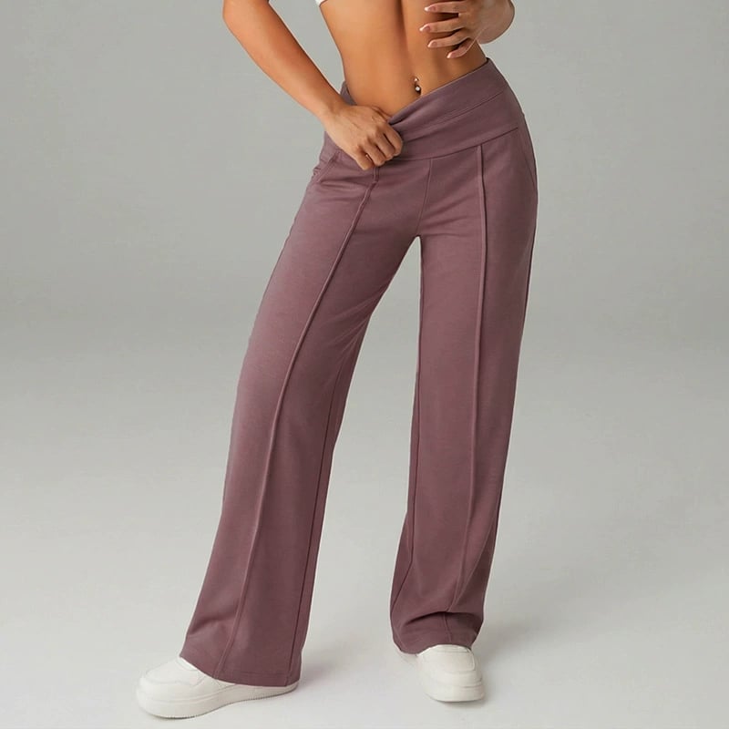 ⏰ 50% DE RÉDUCTION! 💫 Pantalon droit ample uni pour femme ❄️👖