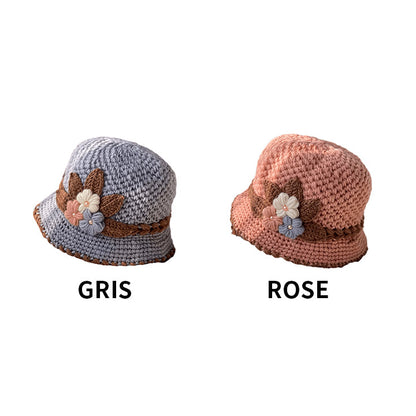🎄Promotion de Noël -49% - Bonnet en tricot fleuri pour femme