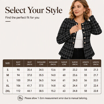 Veste en tweed vintage coupe ajustée pour femme