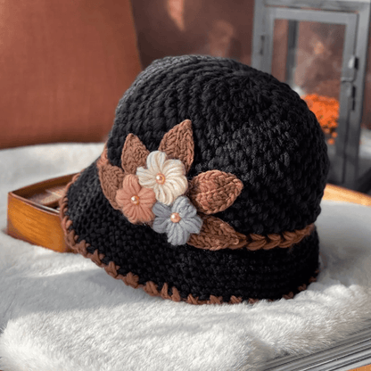 🎄Promotion de Noël -49% - Bonnet en tricot fleuri pour femme