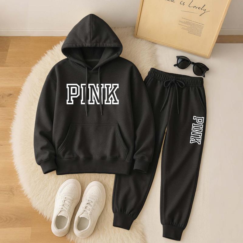 Ensemble unisexe composé d'un sweat à capuche oversize uni et d'un pantalon de jogging