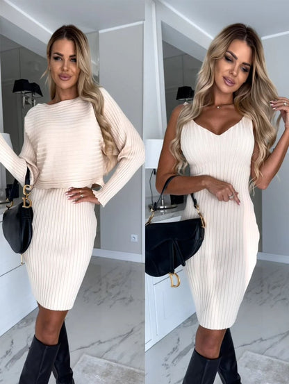 💥💥Ensemble pull en tricot et robe caraco🔥