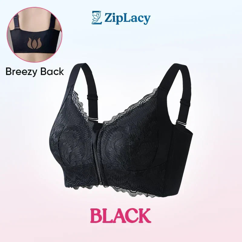✨Achetez-en 1 obtenez-en 1💞Soutien-gorge ultra souple avec fermeture éclair à l'avant et sans armatures