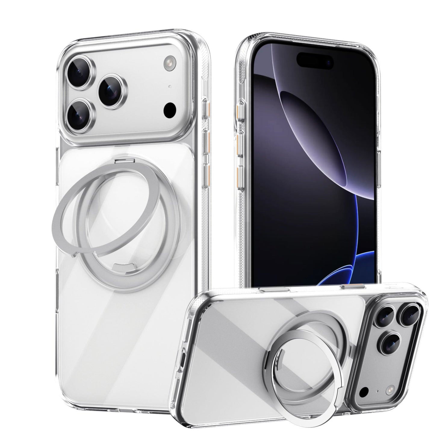 Coque de protection pour téléphone avec support à anneau magnétique rotatif