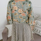 Cardigan pour Femme à Motif Floral avec Manches à Volants et Nœud