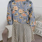 Cardigan pour Femme à Motif Floral avec Manches à Volants et Nœud