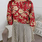 Cardigan pour Femme à Motif Floral avec Manches à Volants et Nœud
