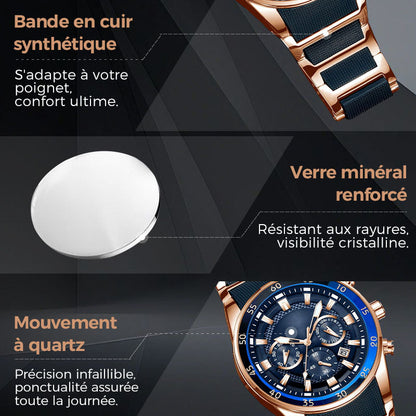 ⌚🔥Montre à Quartz Multifonctionnelle Imperméable pour Hommes【Une montre d'un excellent rapport qualité-prix】