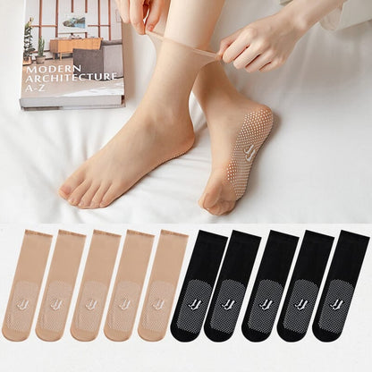 🔥Chaussettes soyeuses en coton antidérapantes