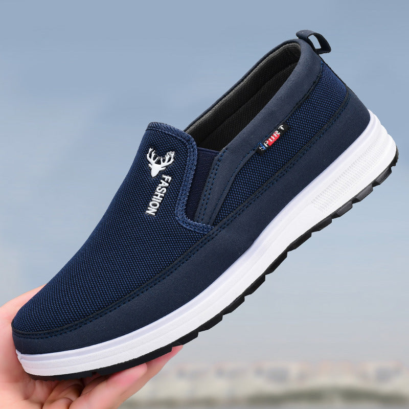 Mocassins antidérapants en tissu pour homme