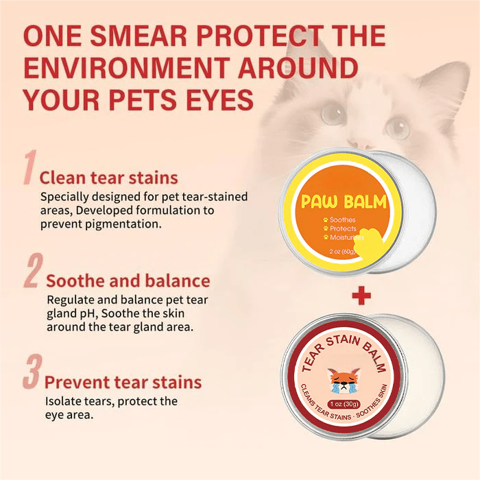 🐾 50% DE RÉDUCTION! ❤️ Crème Anti-Larmes pour Animaux & Set de Brosse – Nettoie en Douceur, Réduit les Taches & Idéal pour Chiens et Chats 🐶