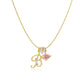 💖Dernier jour : 50 % de réduction ✨ Collier avec pendentif lettre de A à Z et trois breloques🎀