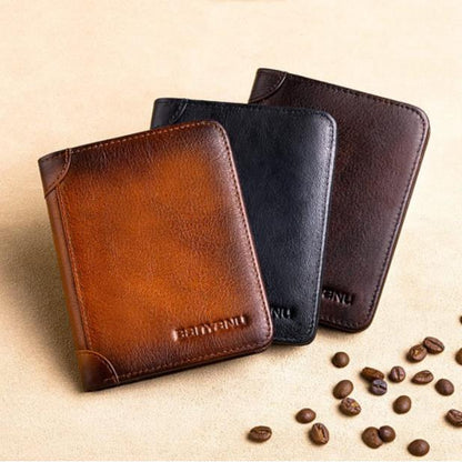🔥 Nouveauté 2026 🔥 Portefeuille minimaliste en cuir avec protection RFID pour homme – Ultra-fin, véritable cuir de première qualité, design court pour un usage quotidien