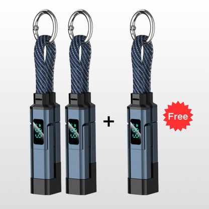 💥 Offre spéciale : Achetez 2, recevez 1 GRATUIT !🔌 Câble de charge 4 en 1 avec affichage numérique et anneau porte-clés – charge rapide, résistant aux nœuds et compact