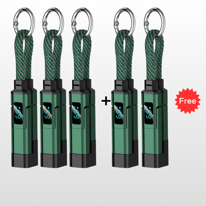 💥 Offre spéciale : Achetez 2, recevez 1 GRATUIT !🔌 Câble de charge 4 en 1 avec affichage numérique et anneau porte-clés – charge rapide, résistant aux nœuds et compact