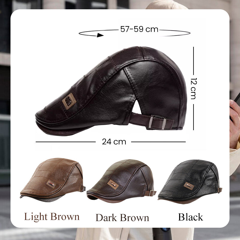 Nouveau béret en cuir à la mode