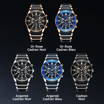 ⌚🔥Montre à Quartz Multifonctionnelle Imperméable pour Hommes【Une montre d'un excellent rapport qualité-prix】