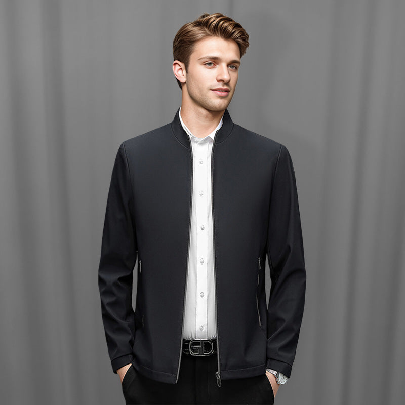 🔥🔥Veste décontractée à col montant et fermeture éclair pour hommes（50% OFF）