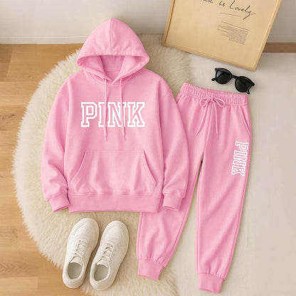 Ensemble unisexe composé d'un sweat à capuche oversize uni et d'un pantalon de jogging