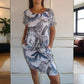 🌷Vente de printemps 53% de réduction🍀Robe à col rond à imprimé botanique pour femmes