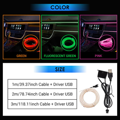 Bande LED pour intérieur de voiture, lumières d'ambiance Pro✨