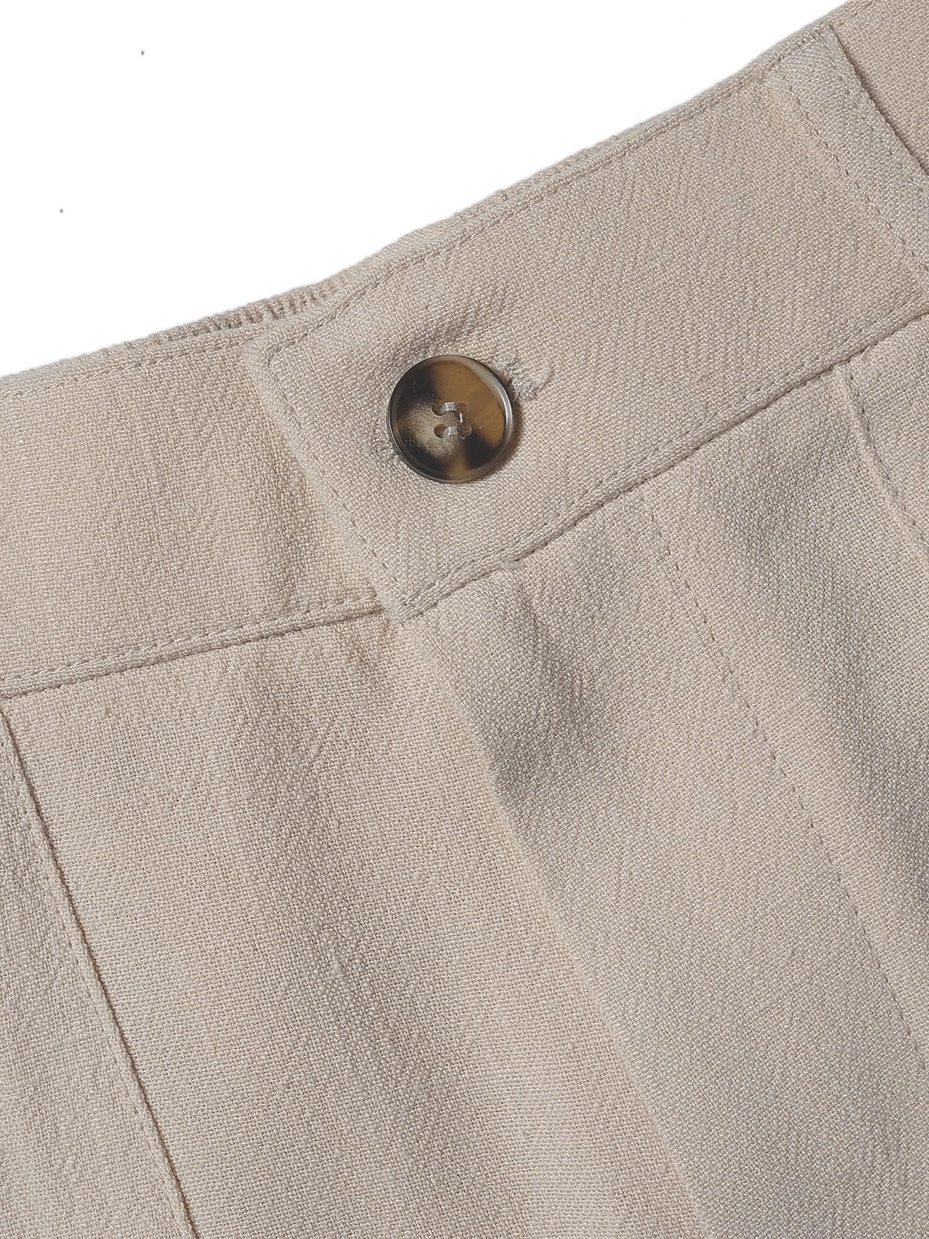 Pantalon large pour femme, avec poches et taille haute