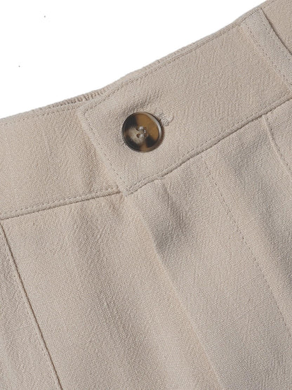 Pantalon large pour femme, avec poches et taille haute