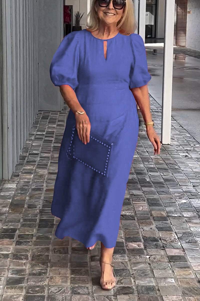 🎉Nouvelles ventes - 50% de réduction🎉Robe en coton et lin de couleur unie