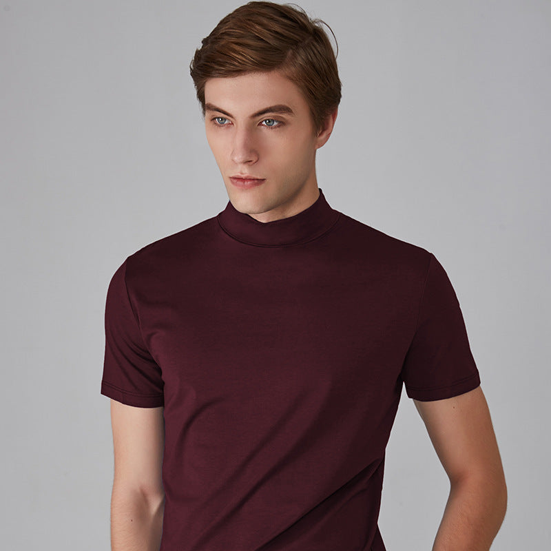 👕 50% de Réduction! 🔝 T-shirt Slim Fit à Col Montant pour Homme – Ajusté, Confortable & Style Moderne 🎁