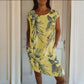 🌷Vente de printemps 53% de réduction🍀Robe à col rond à imprimé botanique pour femmes