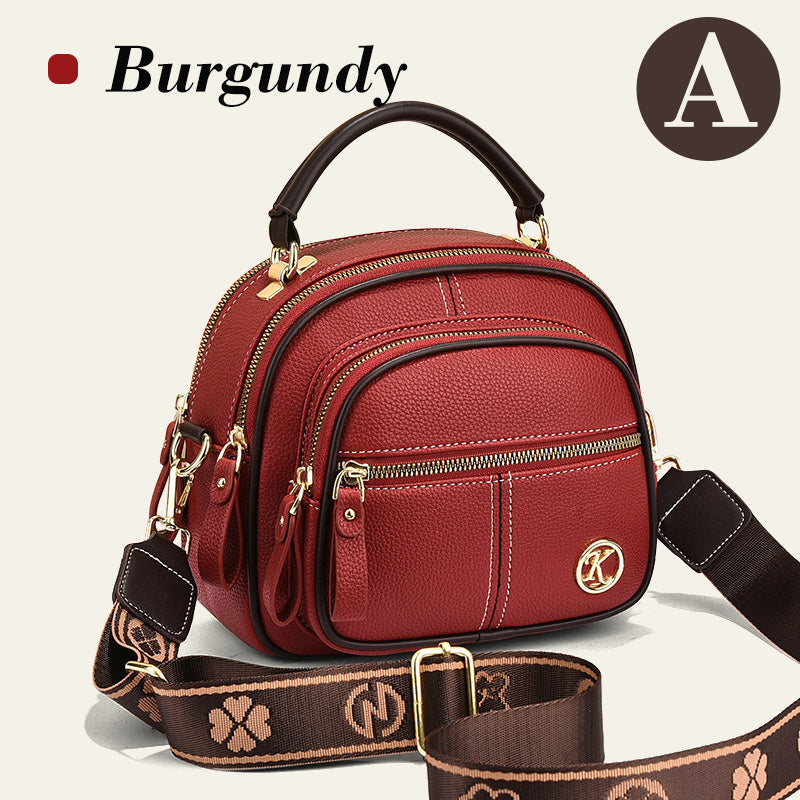 Sac classique multi-compartiments à bandoulière large et ajustable en cuir