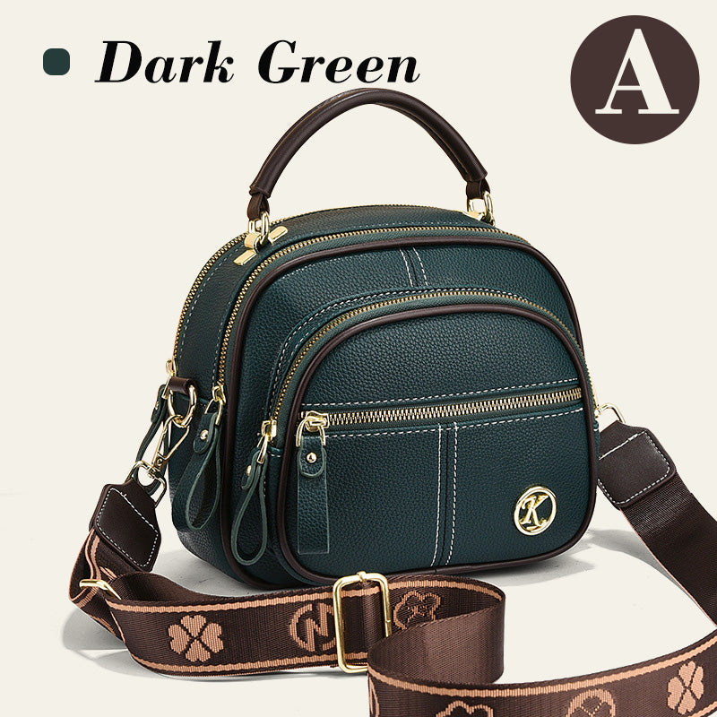 Sac classique multi-compartiments à bandoulière large et ajustable en cuir