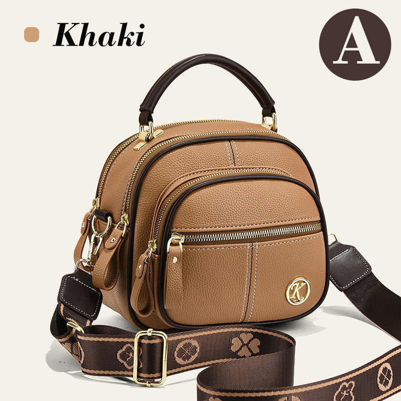 Sac classique multi-compartiments à bandoulière large et ajustable en cuir