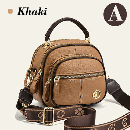 Sac classique multi-compartiments à bandoulière large et ajustable en cuir
