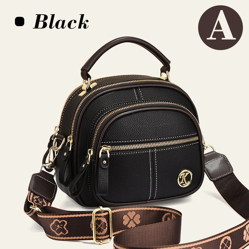 Sac classique multi-compartiments à bandoulière large et ajustable en cuir