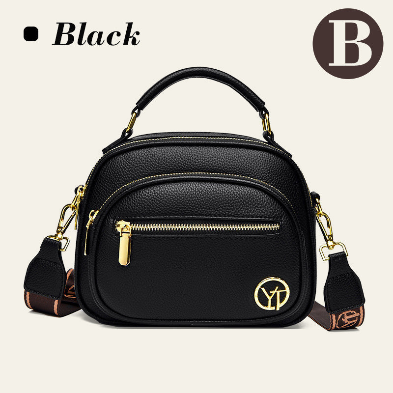 Sac classique multi-compartiments à bandoulière large et ajustable en cuir