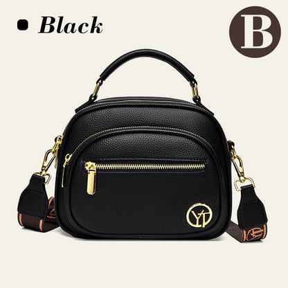 Sac classique multi-compartiments à bandoulière large et ajustable en cuir