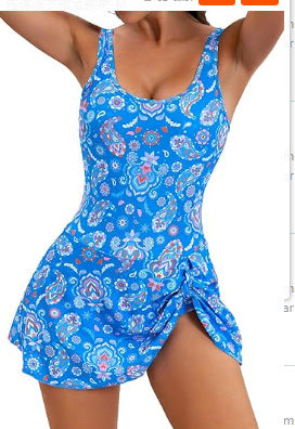 ⏳👙 PROMO LIMITÉE 50% ! Maillot de Bain Une Pièce Femme avec Jupe Nouée & Short Intégré – Taille Haute Effet Ventre Plat, Bretelles Réglables, Coussinets Amovibles, Parfait pour Plage & Piscine 🌊
