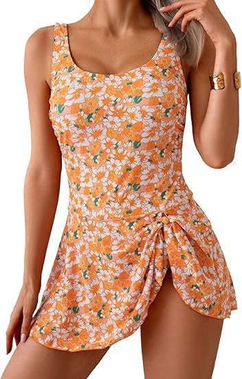 ⏳👙 PROMO LIMITÉE 50% ! Maillot de Bain Une Pièce Femme avec Jupe Nouée & Short Intégré – Taille Haute Effet Ventre Plat, Bretelles Réglables, Coussinets Amovibles, Parfait pour Plage & Piscine 🌊