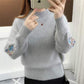 Pull en tricot épais brodé de fleurs
