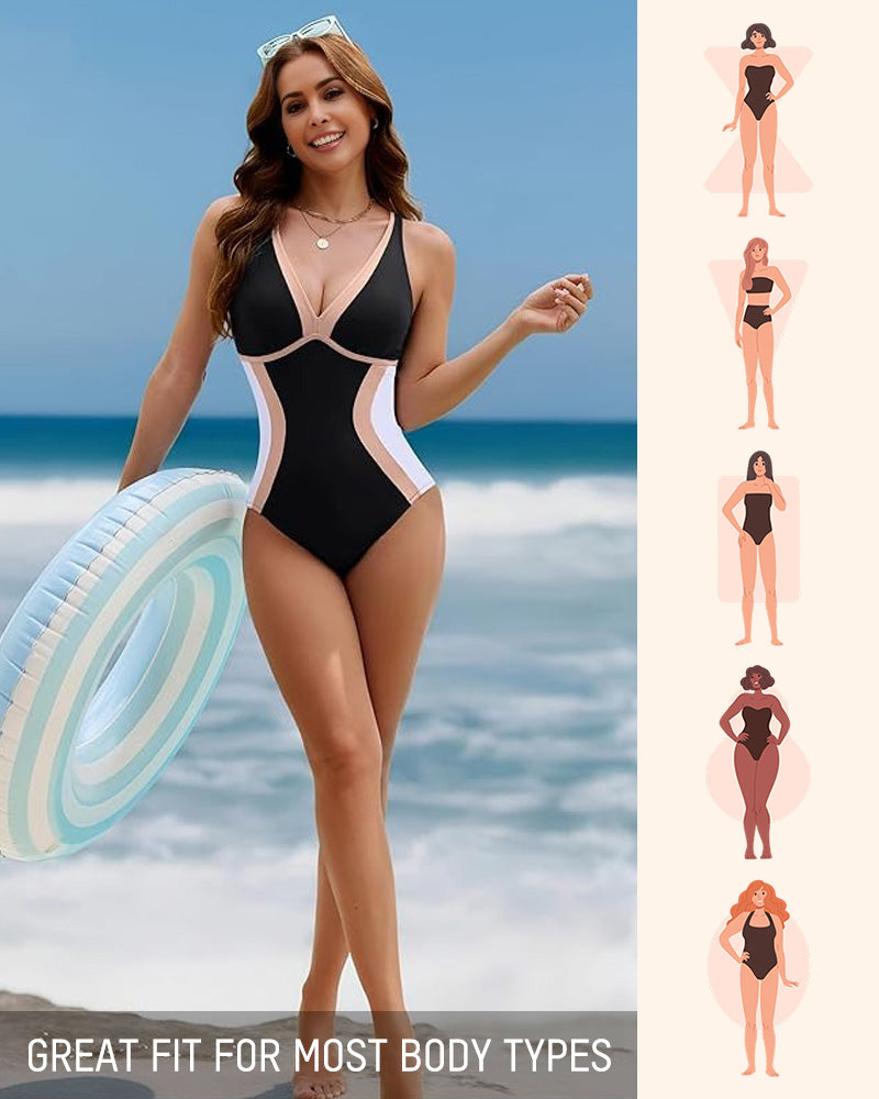🔥SOLDES 50 % DE RÉDUCTION👙Maillot de bain une pièce color block gainant