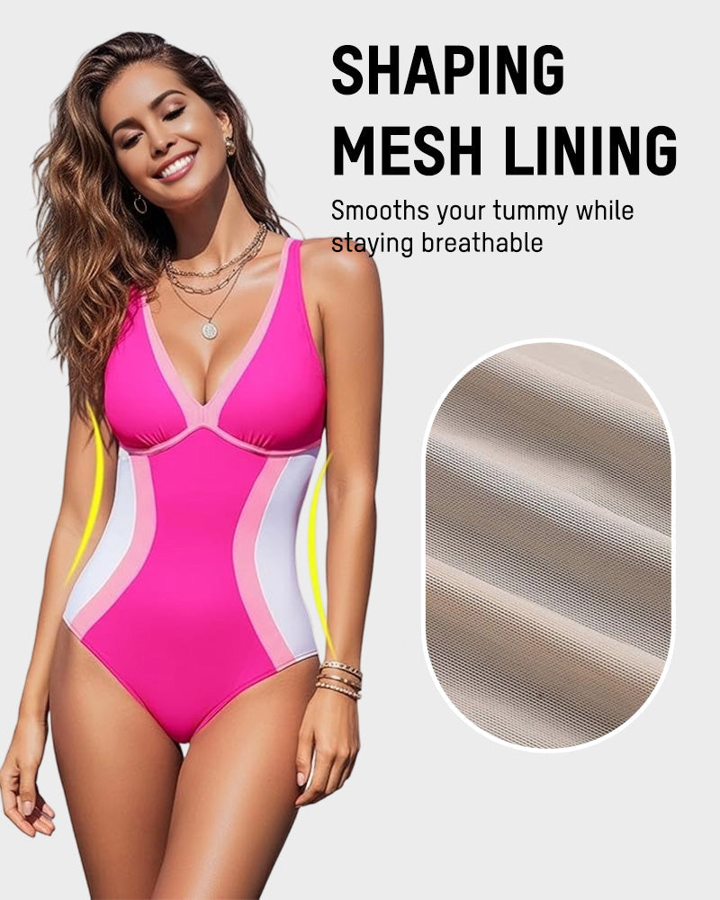 🔥SOLDES 50 % DE RÉDUCTION👙Maillot de bain une pièce color block gainant