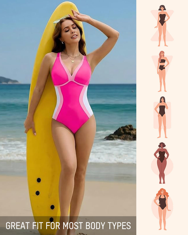 🔥SOLDES 50 % DE RÉDUCTION👙Maillot de bain une pièce color block gainant